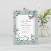 Mooi Baby shower van Dragonfly Garden Greenery Kaart (Staand voorkant)