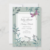 Mooi Baby shower van Dragonfly Garden Greenery Kaart (Voorkant)