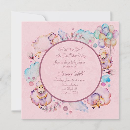 Mooi Baby shower voor meisjes (Voorkant)