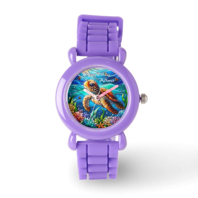 Mooi Baby Zee schildpad zwemmen Horloge (Voorkant)