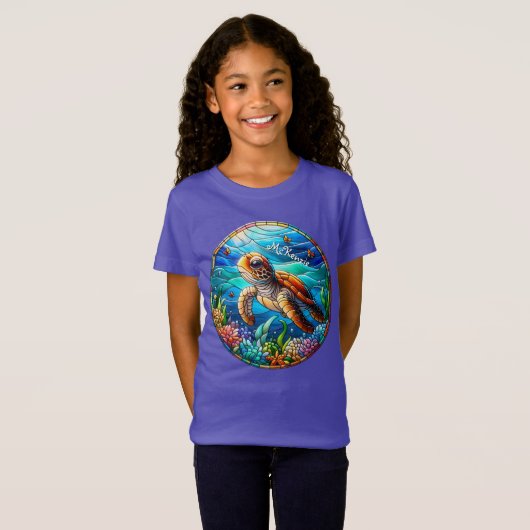 Mooi Baby Zee schildpad zwemmen T-shirt (Voorkant volledig)