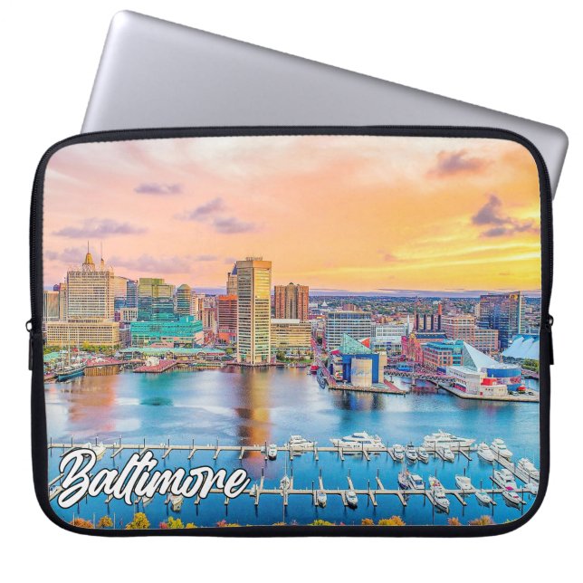 Mooi Baltimore, Maryland, Verenigde Staten Laptop Sleeve (Voorkant)