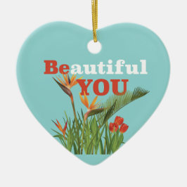 Mooi Be You Monogram Sinaasappel Tuin Bloemen Keramisch Ornament