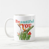 Mooi Be You Monogram Sinaasappel Tuin Bloemen Koffiemok (Links)