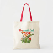 Mooi Be You Monogram Sinaasappel Tuin Bloemen Tote Bag (Voorkant)