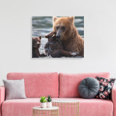 Mooi Beer en haar kubussen Canvas Afdruk (Insitu (Woonkamer))