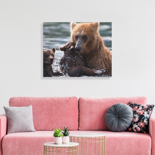 Mooi Beer en haar kubussen Canvas Afdruk (Insitu (Woonkamer))