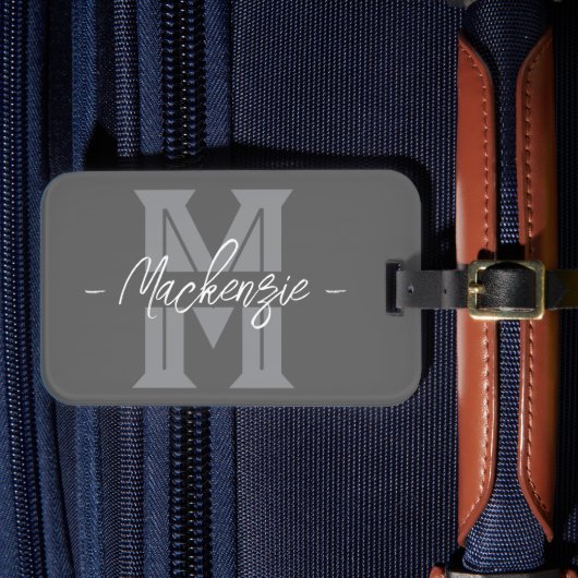 Mooi Begin Gepersonaliseerde Naam Monogram Bagagelabel (Voorkant Insitu 4)