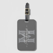 Mooi Begin Gepersonaliseerde Naam Monogram Bagagelabel (Voorkant (verticaal))