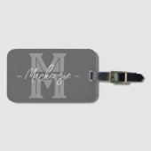 Mooi Begin Gepersonaliseerde Naam Monogram Bagagelabel (Voorkant (horizontaal))