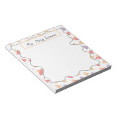 Mooi Bell Floral Pattern-patroon met naam Notitieblok (Schuin)