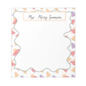 Mooi Bell Floral Pattern-patroon met naam Notitieblok (Voorkant)