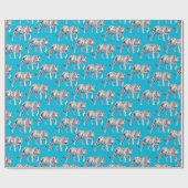 Mooi Bengaals wit tijger blauw patroon Cadeaupapier (Vlak)
