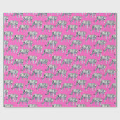 Mooi Bengaals wit tijger roze patroon Cadeaupapier (Vlak)