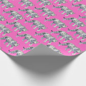Mooi Bengaals wit tijger roze patroon Cadeaupapier (Hoek)