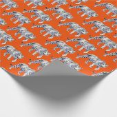 Mooi Bengaals wit tijger Sinaasappel rood patroon Cadeaupapier (Hoek)