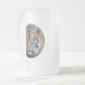 Mooi Bengal Tiger Face Foto Glass Matglas Bierpul (Voorkant links)