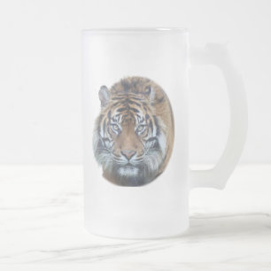 Mooi Bengal Tiger Face Foto Glass Matglas Bierpul