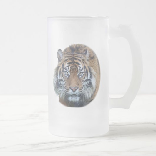 Mooi Bengal Tiger Face Foto Glass Matglas Bierpul (Rechts)