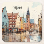 Mooi beschilderd München Kartonnen Onderzetters (Voorkant)
