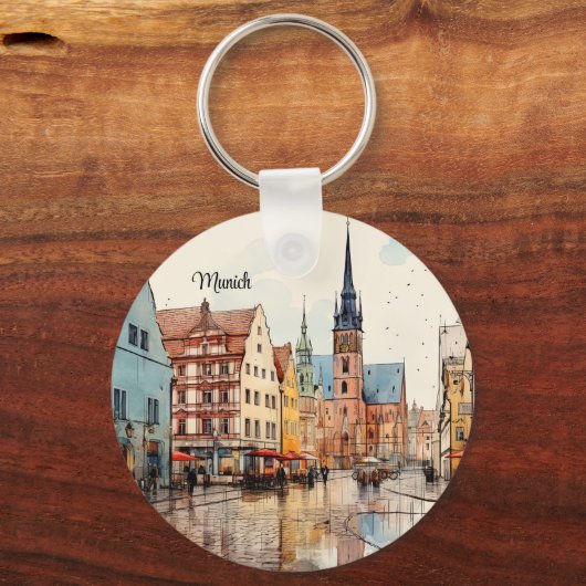 Mooi beschilderd München Sleutelhanger (Achterkant)