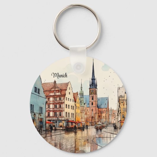 Mooi beschilderd München Sleutelhanger (Achterkant)