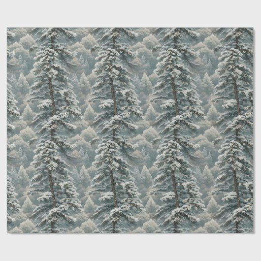 Mooi besneeuwd Scotch Pine Wrapping Paper Cadeaupapier (Vlak)