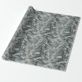 Mooi besneeuwd Scotch Pine Wrapping Paper Cadeaupapier (Uitgerold)