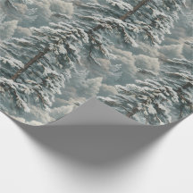 Mooi besneeuwd Scotch Pine Wrapping Paper