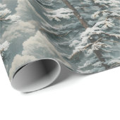 Mooi besneeuwd Scotch Pine Wrapping Paper Cadeaupapier (Rol Hoek)