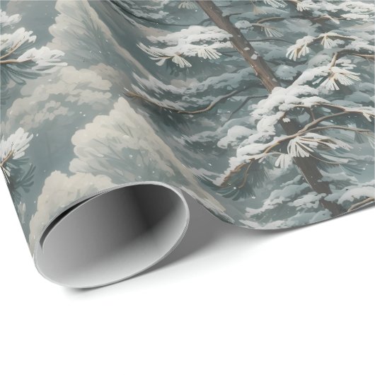 Mooi besneeuwd Scotch Pine Wrapping Paper Cadeaupapier (Rol Hoek)