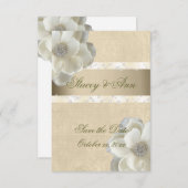 Mooi, bespaar de Datum Witte Rozen & Bling. Save The Date (Voorkant / Achterkant)