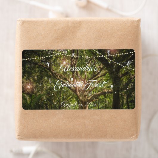 Mooi, betoverd bos, feeën, lief 16, etiket (Insitu)