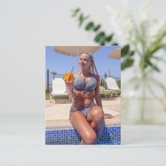 Mooi Bikini-model foto-briefkaart Briefkaart (Staand voorkant)