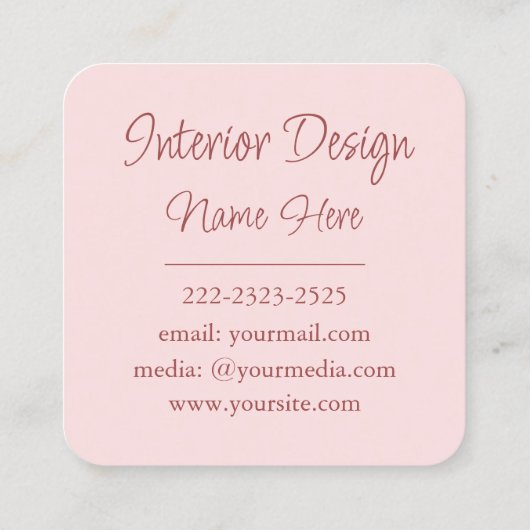 Mooi Blad Beigh Design Vierkante Visitekaartje (Achterkant)