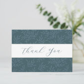 Mooi bladpatroon platte bedankkaart (Staand voorkant)