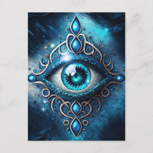 Mooi blauw Alle ogen Oogilluminati Briefkaart