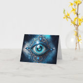 Mooi blauw Alle ogen Oogilluminati Kaart (Gele Bloem)