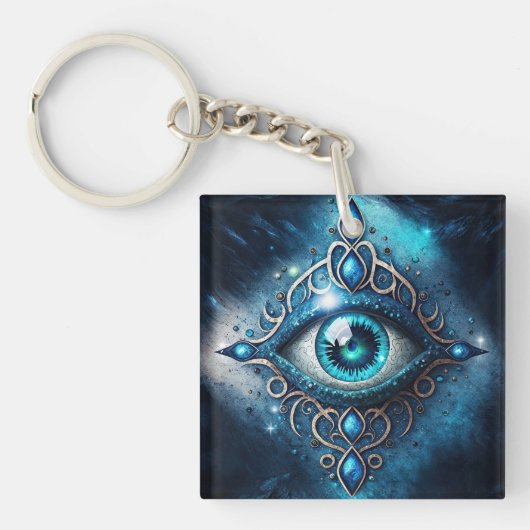 Mooi blauw Alle ogen Oogilluminati Sleutelhanger (Voorkant)