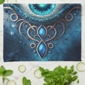 Mooi blauw Alle ogen Oogilluminati Theedoek (Gevouwen)