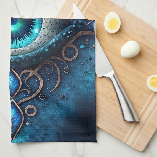 Mooi blauw Alle ogen Oogilluminati Theedoek (Quarter Fold)