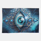 Mooi blauw Alle ogen Oogilluminati Theedoek (Horizontaal)