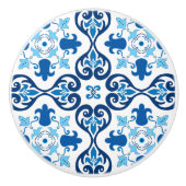 💙 Mooi blauw Azulejos III Keramische Knop (Voorkant)