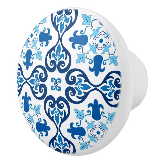 💙 Mooi blauw Azulejos III Keramische Knop (Rechts)