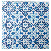 💙 Mooi blauw Azulejos III klein patroon Cera Tegeltje (Voorkant)