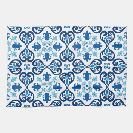 💙 Mooi blauw Azulejos III  Theedoek (Horizontaal)