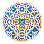 💙 Mooi blauw Azulejos IV Keramische Knop (Voorkant)