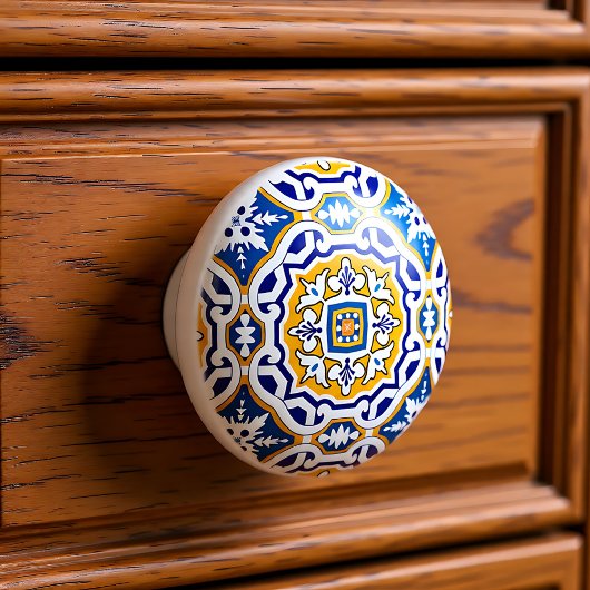 💙 Mooi blauw Azulejos IV Keramische Knop