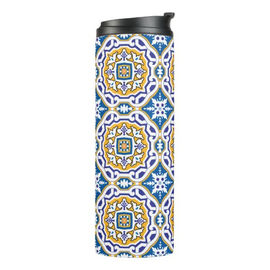 💙 Mooi blauw Azulejos IV Thermosbeker (Gedraaid links)