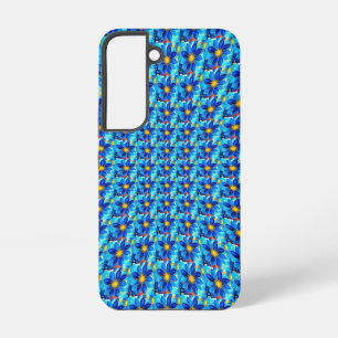 Mooi Blauw Bloemenpatroon Samsung Galaxy Hoesje